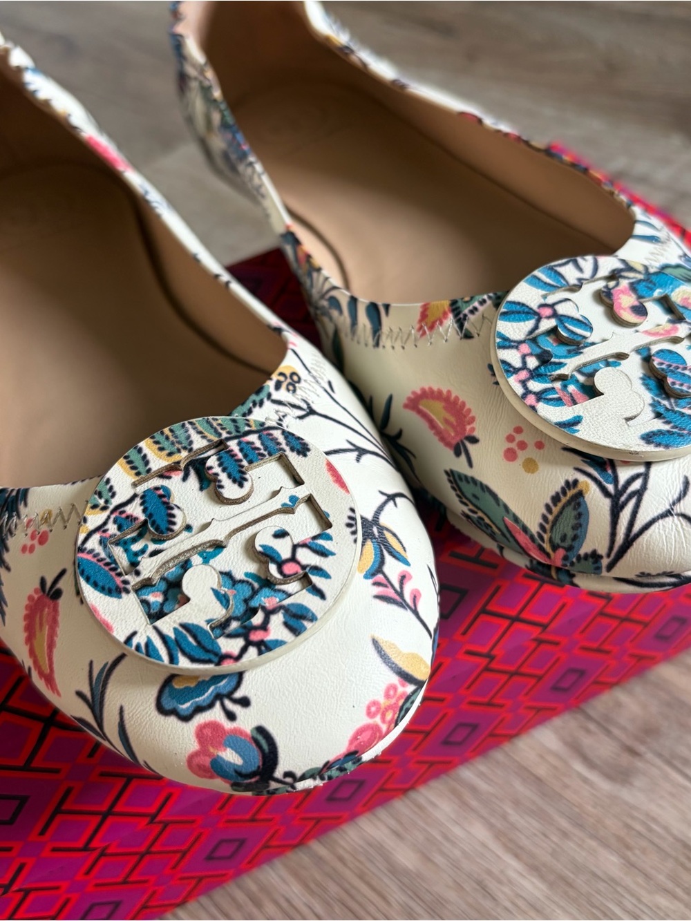Tory Burch Floral Minnie Ballet Flats - Picture 2 of 6